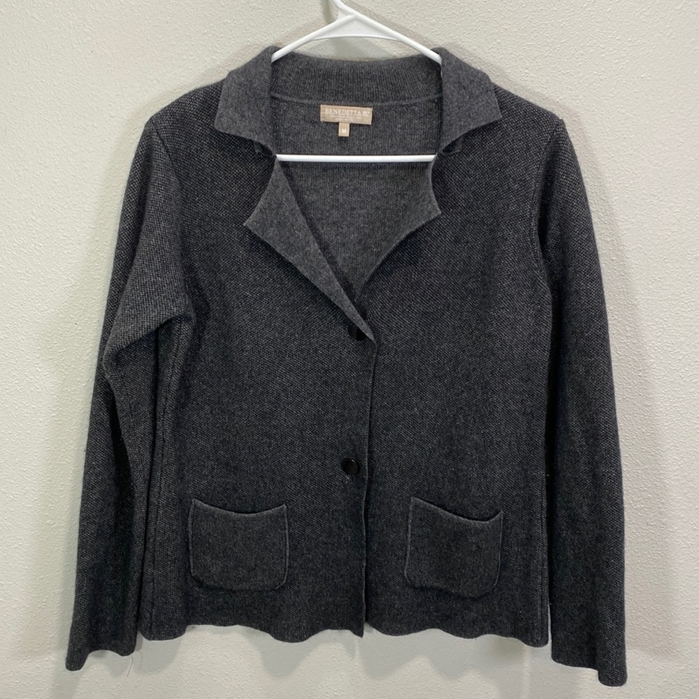 Benedetta B‎ made in Italy cardigan sweater wool cashmere gray